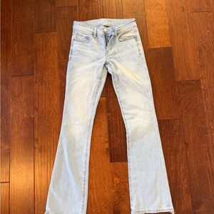 American Eagle Outfitters Light Wash Flare Jeans - Pale Blue
